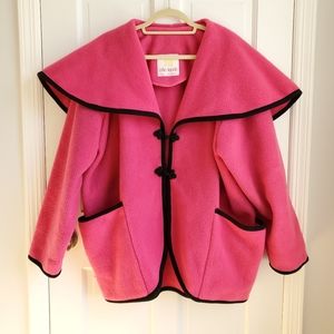 VINTAGE Celia Tejada Pink Fleece Poncho Style Jacket Women's
